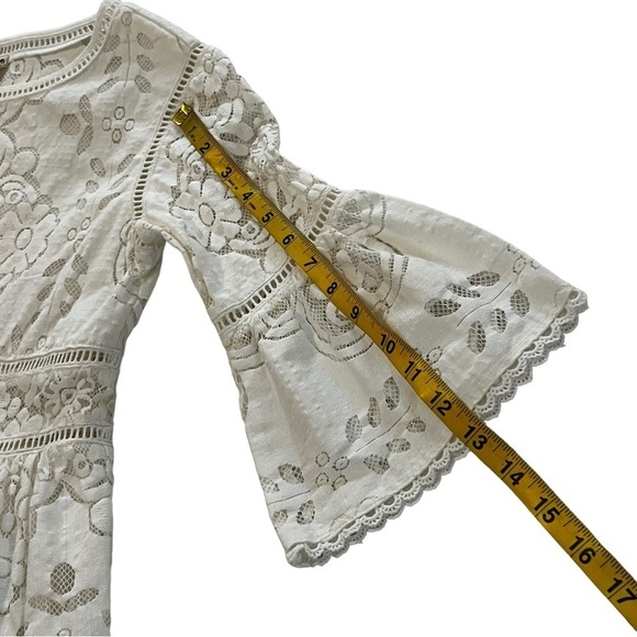 SPELL & THE GYPSY Clover Lace Mini Dress XS Gently Flared Sleeves Boho coquette - Picture 6 of 16